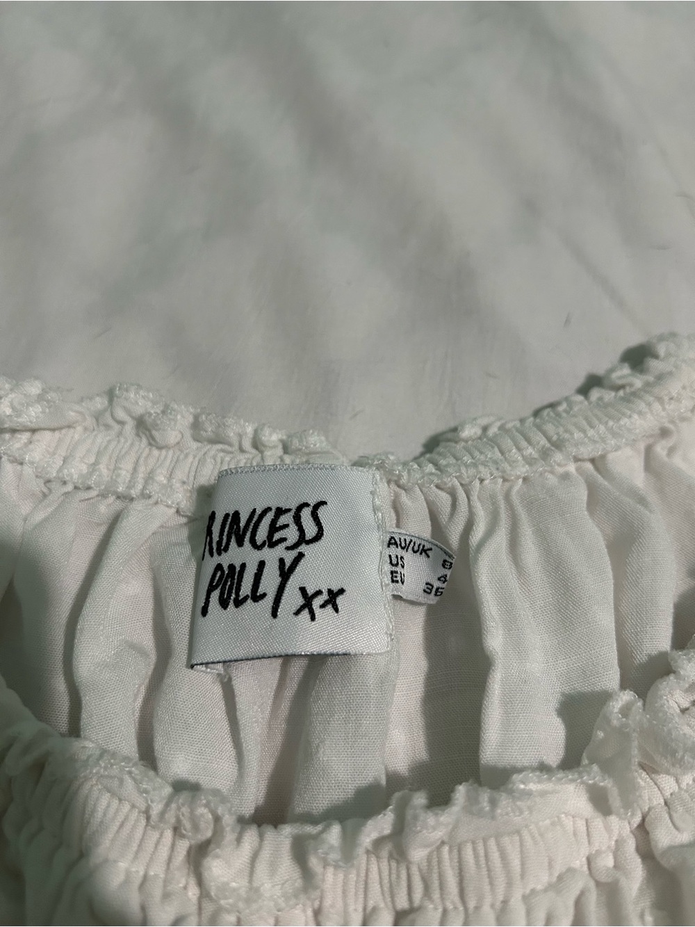 White Ruffled Off-Shoulder Romper - Picture 2 of 2